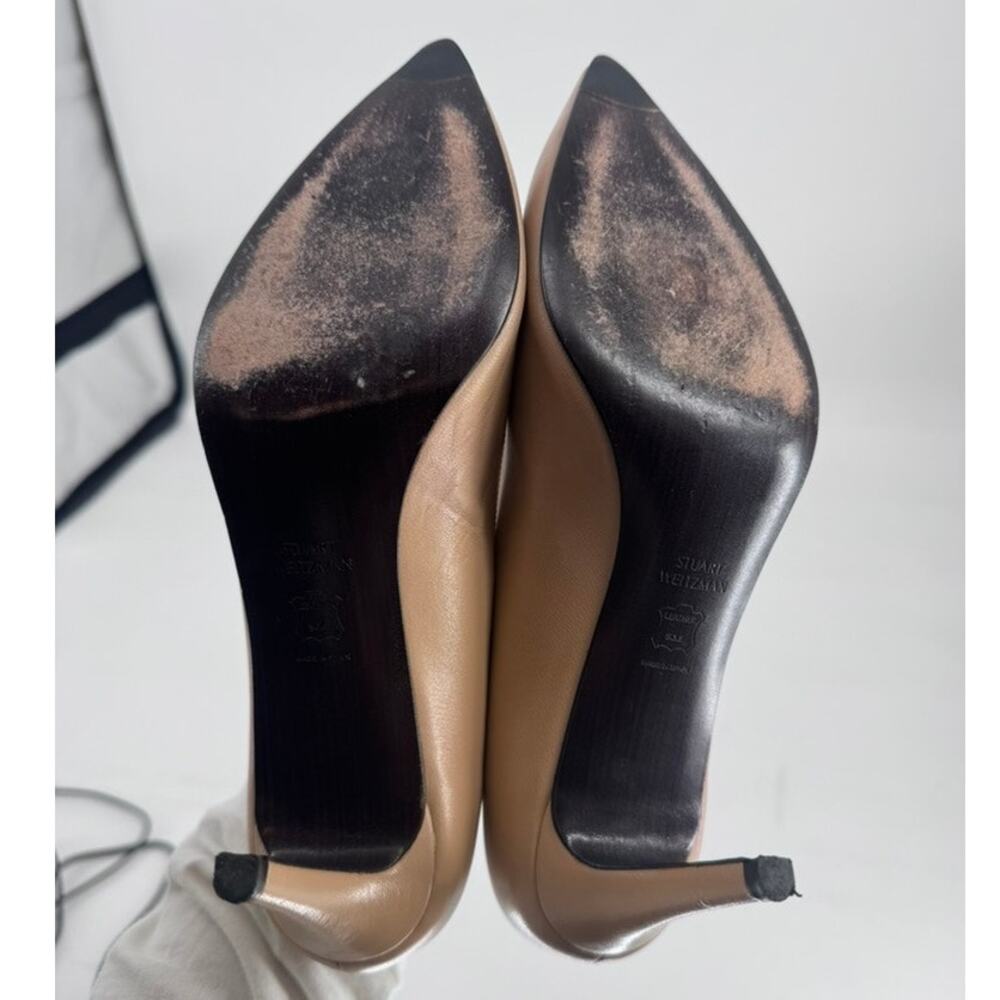 Stuart Weitzman Stuart Heel 8.5 Beige Leather 3" heel - Picture 7 of 9